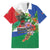 Costa Rica Guanacaste Day Family Matching Off The Shoulder Long Sleeve Dress and Hawaiian Shirt Resplendent Quetzal Tropical Flowers - Wonder Print Shop