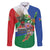 Costa Rica Guanacaste Day Family Matching Off The Shoulder Long Sleeve Dress and Hawaiian Shirt Resplendent Quetzal Tropical Flowers - Wonder Print Shop