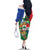 Costa Rica Guanacaste Day Family Matching Off The Shoulder Long Sleeve Dress and Hawaiian Shirt Resplendent Quetzal Tropical Flowers - Wonder Print Shop