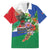 Costa Rica Guanacaste Day Family Matching Short Sleeve Bodycon Dress and Hawaiian Shirt Resplendent Quetzal Tropical Flowers - Wonder Print Shop