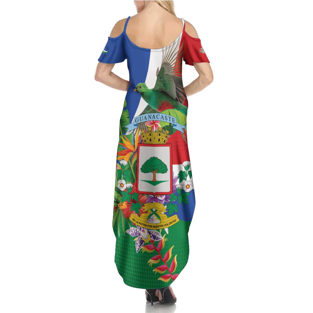 Costa Rica Guanacaste Day Family Matching Summer Maxi Dress and Hawaiian Shirt Resplendent Quetzal Tropical Flowers - Wonder Print Shop