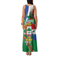 Costa Rica Guanacaste Day Family Matching Tank Maxi Dress and Hawaiian Shirt Resplendent Quetzal Tropical Flowers - Wonder Print Shop