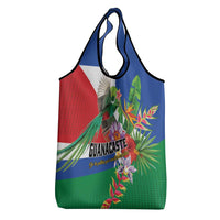Costa Rica Guanacaste Day Grocery Bag Resplendent Quetzal Tropical Flowers - Wonder Print Shop