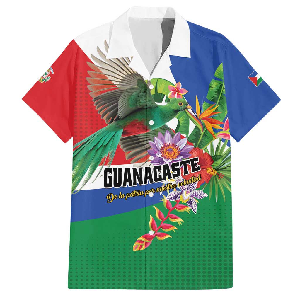 Costa Rica Guanacaste Day Hawaiian Shirt Resplendent Quetzal Tropical Flowers - Wonder Print Shop