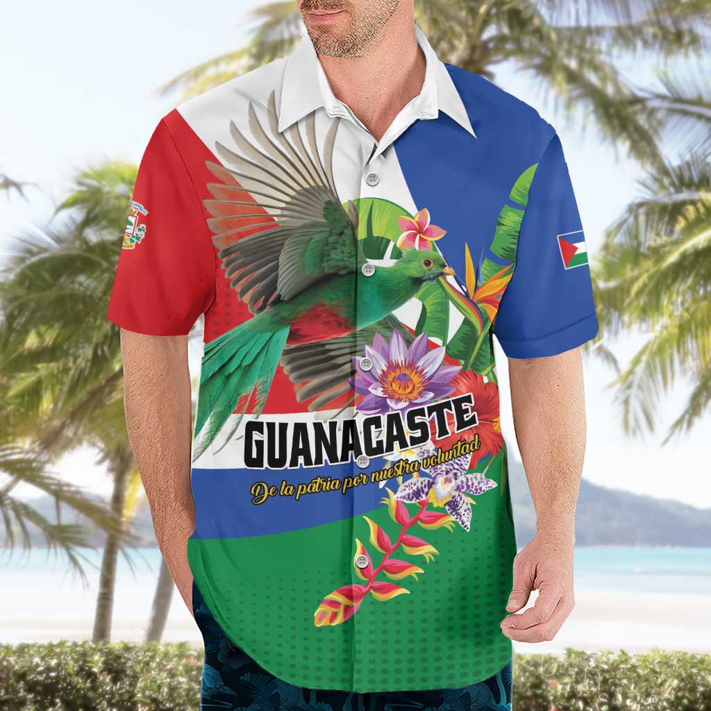 Costa Rica Guanacaste Day Hawaiian Shirt Resplendent Quetzal Tropical Flowers - Wonder Print Shop