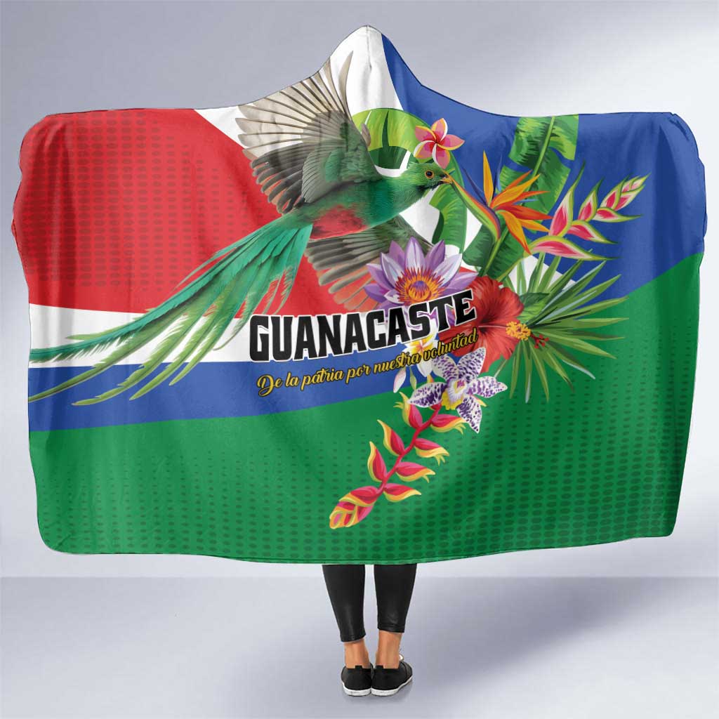 Costa Rica Guanacaste Day Hooded Blanket Resplendent Quetzal Tropical Flowers - Wonder Print Shop