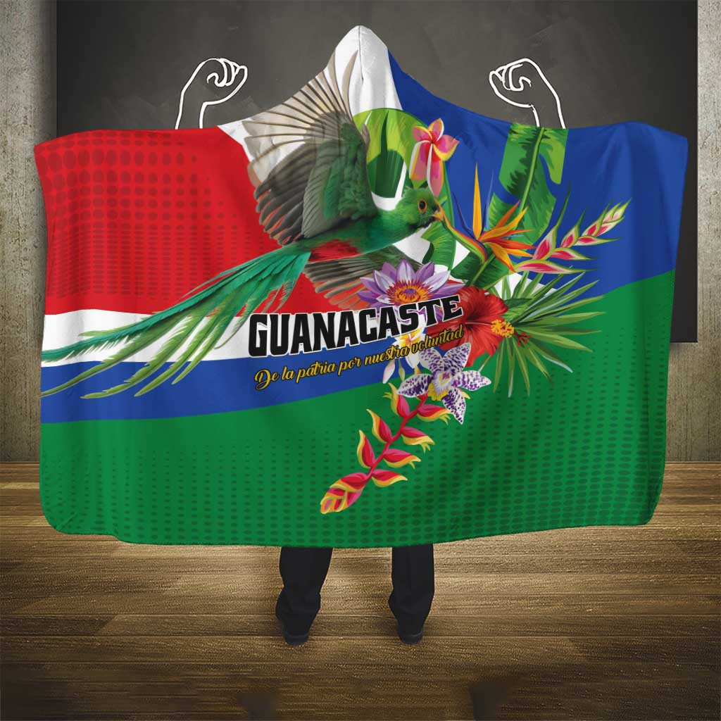 Costa Rica Guanacaste Day Hooded Blanket Resplendent Quetzal Tropical Flowers - Wonder Print Shop
