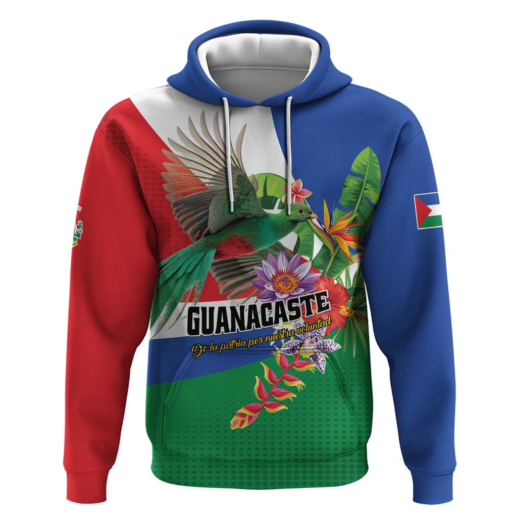 Costa Rica Guanacaste Day Hoodie Resplendent Quetzal Tropical Flowers - Wonder Print Shop