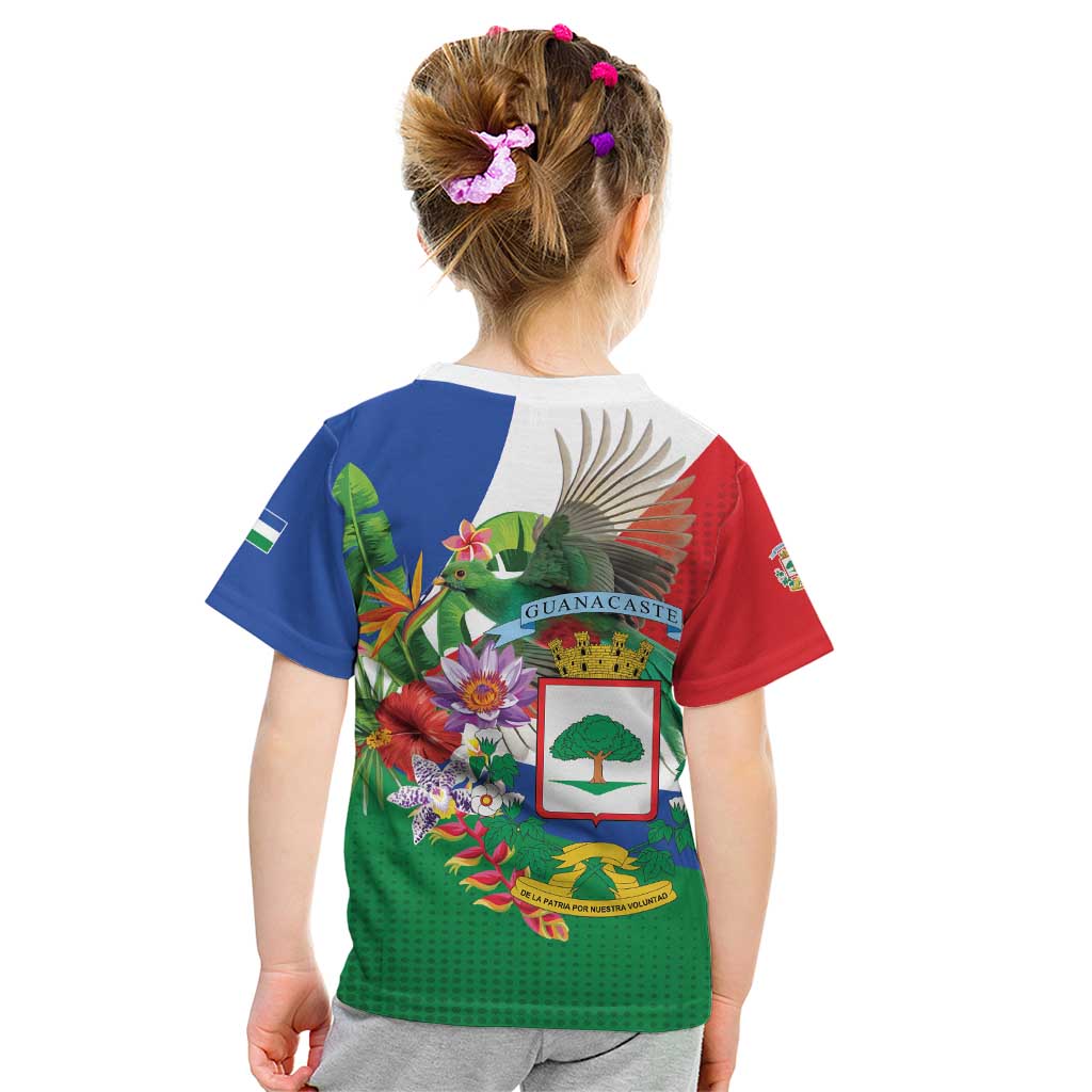 Costa Rica Guanacaste Day Kid T Shirt Resplendent Quetzal Tropical Flowers - Wonder Print Shop