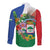 Costa Rica Guanacaste Day Long Sleeve Button Shirt Resplendent Quetzal Tropical Flowers - Wonder Print Shop