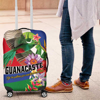 Costa Rica Guanacaste Day Luggage Cover Resplendent Quetzal Tropical Flowers - Wonder Print Shop