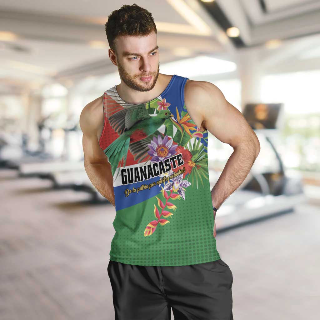 Costa Rica Guanacaste Day Men Tank Top Resplendent Quetzal Tropical Flowers - Wonder Print Shop