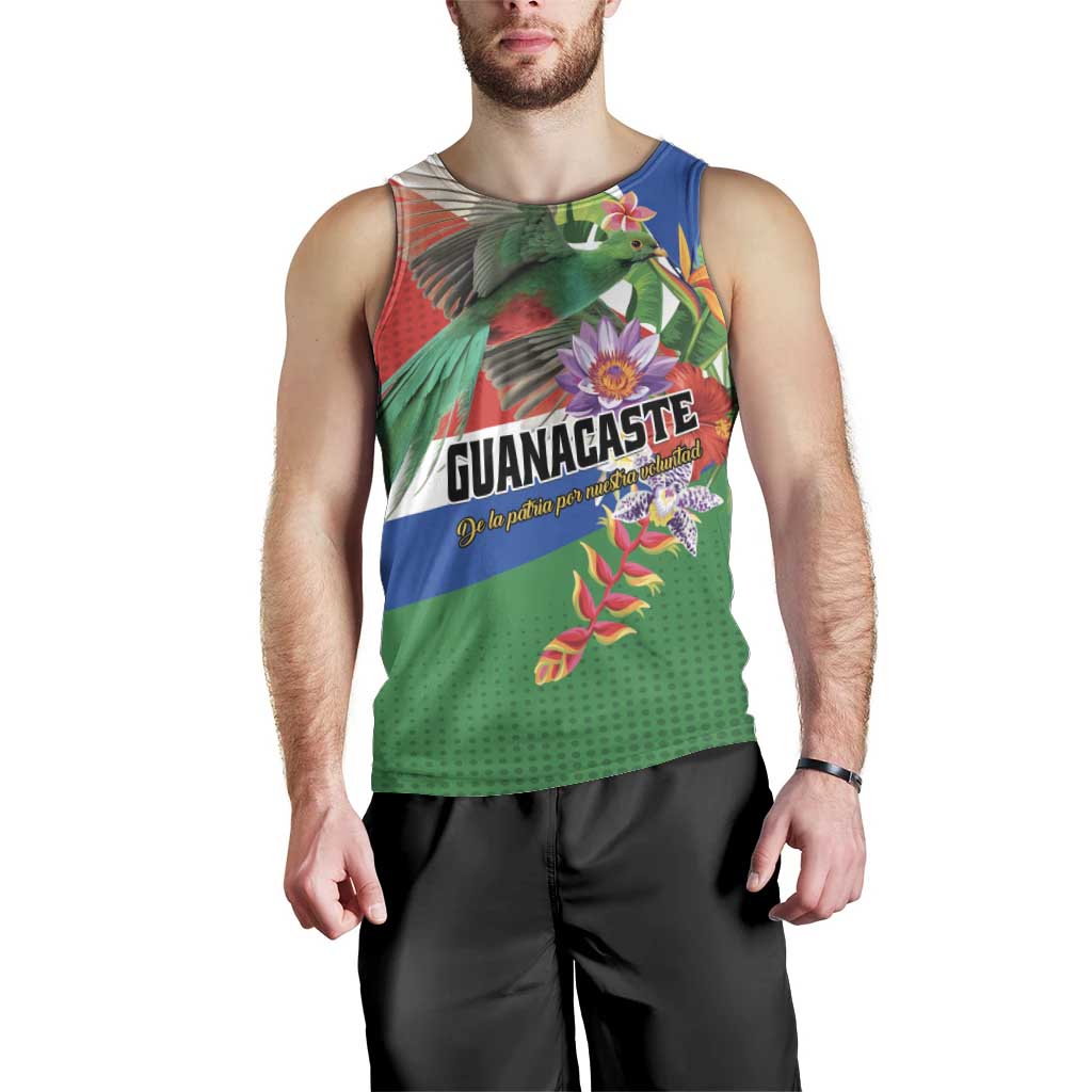 Costa Rica Guanacaste Day Men Tank Top Resplendent Quetzal Tropical Flowers - Wonder Print Shop