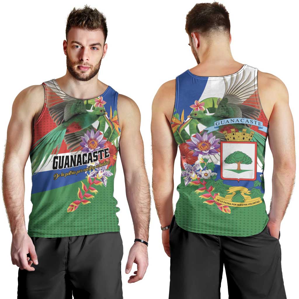 Costa Rica Guanacaste Day Men Tank Top Resplendent Quetzal Tropical Flowers - Wonder Print Shop
