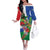 Costa Rica Guanacaste Day Off The Shoulder Long Sleeve Dress Resplendent Quetzal Tropical Flowers - Wonder Print Shop
