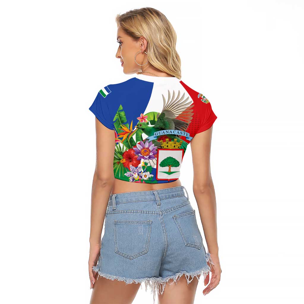 Costa Rica Guanacaste Day Raglan Cropped T Shirt Resplendent Quetzal Tropical Flowers - Wonder Print Shop