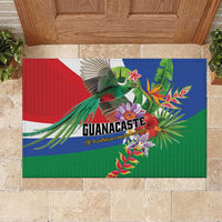 Costa Rica Guanacaste Day Rubber Doormat Resplendent Quetzal Tropical Flowers - Wonder Print Shop
