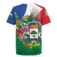 Costa Rica Guanacaste Day Rugby Jersey Resplendent Quetzal Tropical Flowers - Wonder Print Shop