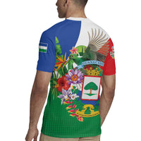 Costa Rica Guanacaste Day Rugby Jersey Resplendent Quetzal Tropical Flowers - Wonder Print Shop