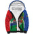 Costa Rica Guanacaste Day Sherpa Hoodie Resplendent Quetzal Tropical Flowers - Wonder Print Shop