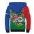 Costa Rica Guanacaste Day Sherpa Hoodie Resplendent Quetzal Tropical Flowers - Wonder Print Shop