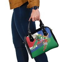 Costa Rica Guanacaste Day Shoulder Handbag Resplendent Quetzal Tropical Flowers - Wonder Print Shop