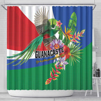Costa Rica Guanacaste Day Shower Curtain Resplendent Quetzal Tropical Flowers - Wonder Print Shop