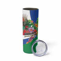 Costa Rica Guanacaste Day Skinny Tumbler Resplendent Quetzal Tropical Flowers - Wonder Print Shop