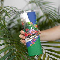 Costa Rica Guanacaste Day Skinny Tumbler Resplendent Quetzal Tropical Flowers - Wonder Print Shop