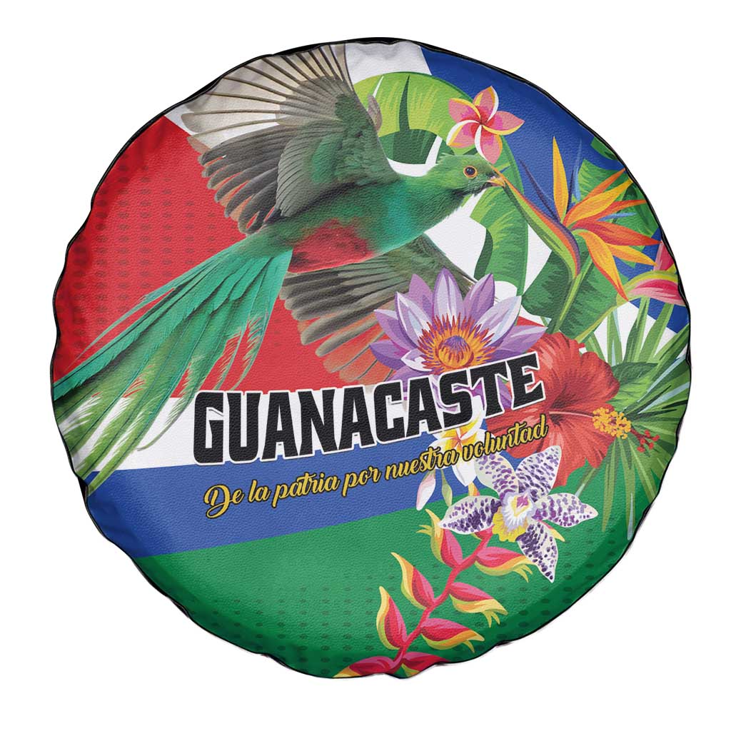 Costa Rica Guanacaste Day Spare Tire Cover Resplendent Quetzal Tropical Flowers - Wonder Print Shop