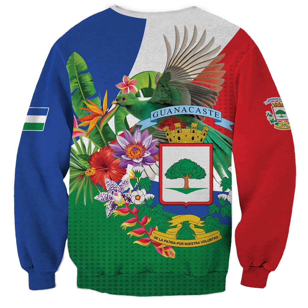 Costa Rica Guanacaste Day Sweatshirt Resplendent Quetzal Tropical Flowers - Wonder Print Shop
