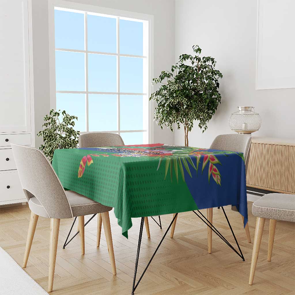 Costa Rica Guanacaste Day Tablecloth Resplendent Quetzal Tropical Flowers - Wonder Print Shop