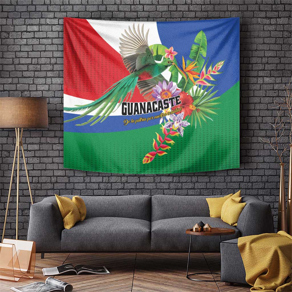 Costa Rica Guanacaste Day Tapestry Resplendent Quetzal Tropical Flowers - Wonder Print Shop