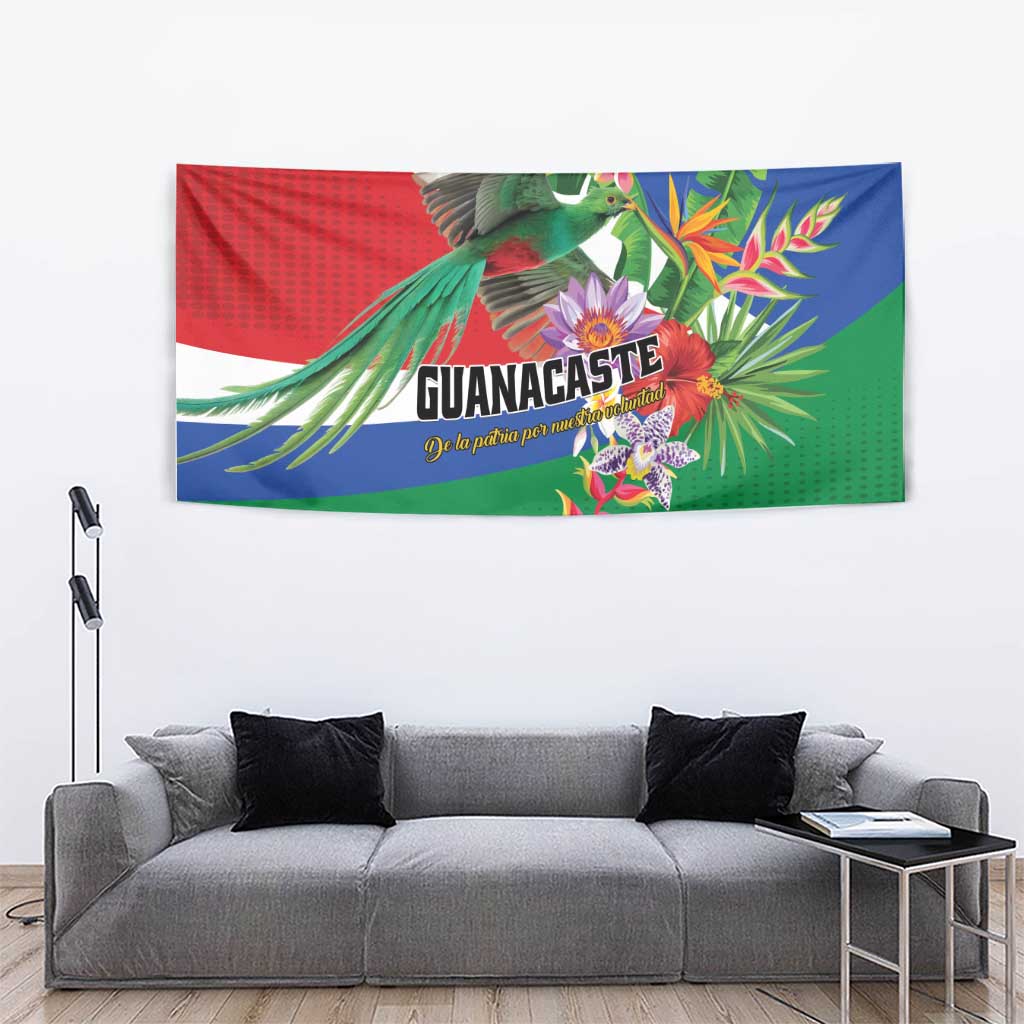 Costa Rica Guanacaste Day Tapestry Resplendent Quetzal Tropical Flowers - Wonder Print Shop
