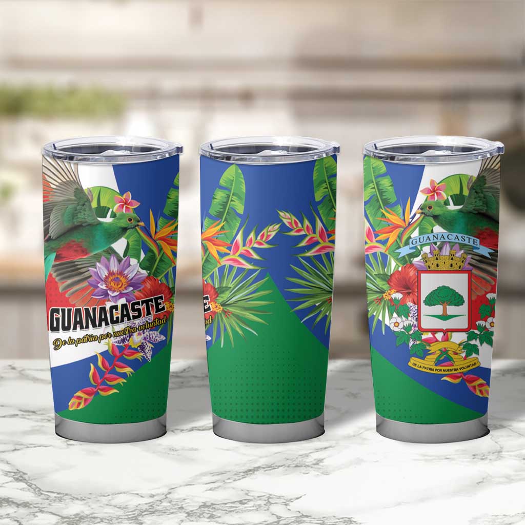 Costa Rica Guanacaste Day Tumbler Cup Resplendent Quetzal Tropical Flowers - Wonder Print Shop