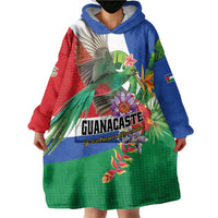 Costa Rica Guanacaste Day Wearable Blanket Hoodie Resplendent Quetzal Tropical Flowers - Wonder Print Shop