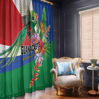 Costa Rica Guanacaste Day Window Curtain Resplendent Quetzal Tropical Flowers - Wonder Print Shop