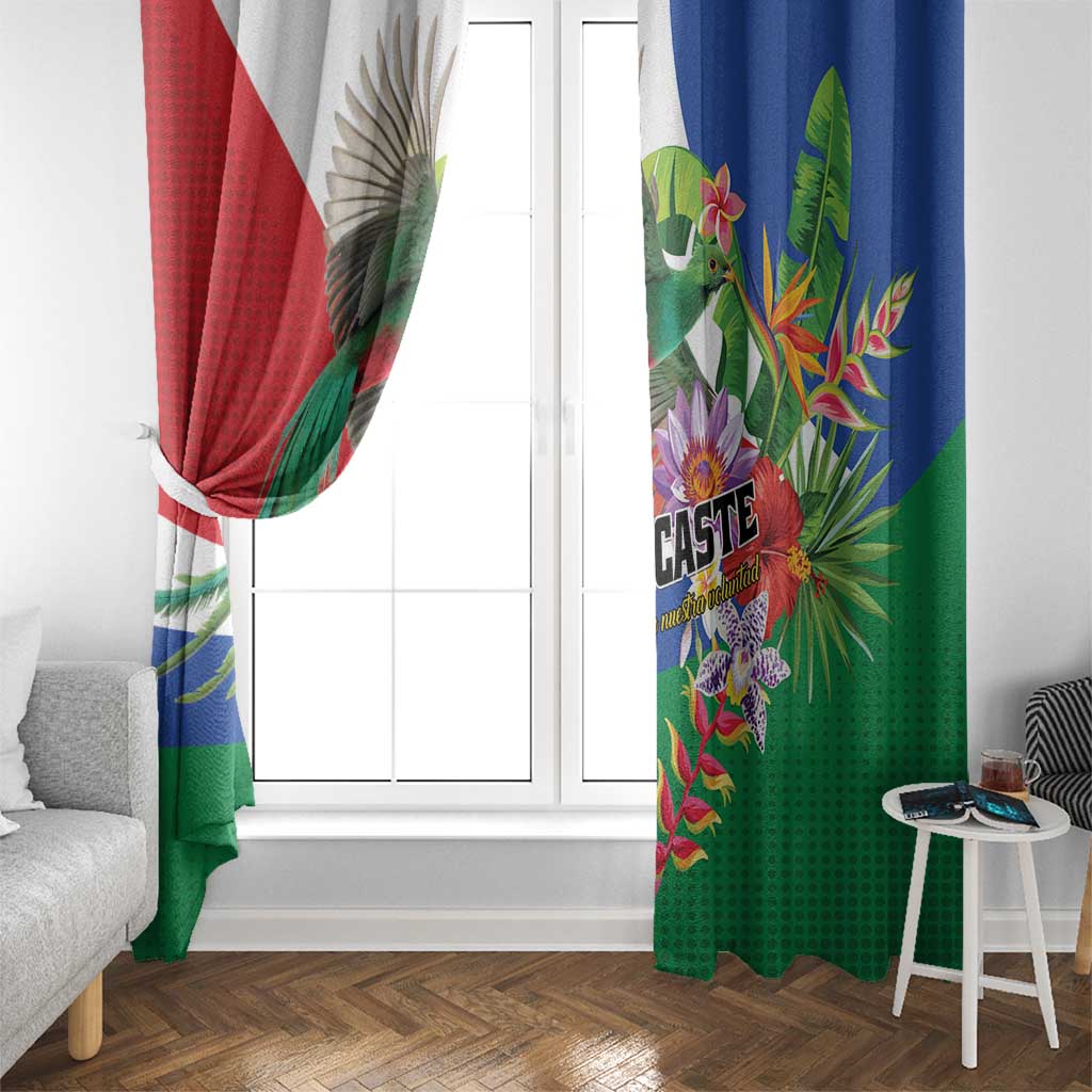 Costa Rica Guanacaste Day Window Curtain Resplendent Quetzal Tropical Flowers - Wonder Print Shop