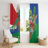Costa Rica Guanacaste Day Window Curtain Resplendent Quetzal Tropical Flowers - Wonder Print Shop