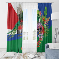 Costa Rica Guanacaste Day Window Curtain Resplendent Quetzal Tropical Flowers - Wonder Print Shop