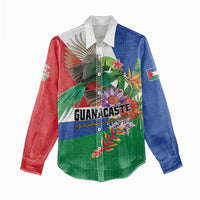 Costa Rica Guanacaste Day Women Casual Shirt Resplendent Quetzal Tropical Flowers - Wonder Print Shop