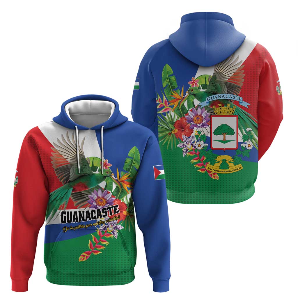 Costa Rica Guanacaste Day Zip Hoodie Resplendent Quetzal Tropical Flowers - Wonder Print Shop