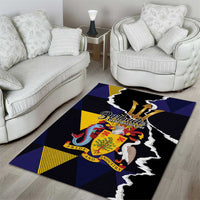 Barbados Emancipation Day Area Rug Luxury Gold Trident - Wonder Print Shop