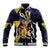 Personalized Barbados Emancipation Day Baseball Jacket Luxury Gold Trident - Wonder Print Shop