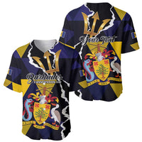 Personalized Barbados Emancipation Day Baseball Jersey Luxury Gold Trident - Wonder Print Shop