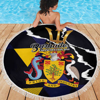 Barbados Emancipation Day Beach Blanket Luxury Gold Trident - Wonder Print Shop