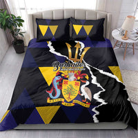 Barbados Emancipation Day Bedding Set Luxury Gold Trident - Wonder Print Shop