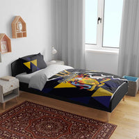 Barbados Emancipation Day Bedding Set Luxury Gold Trident - Wonder Print Shop