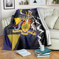 Barbados Emancipation Day Blanket Luxury Gold Trident - Wonder Print Shop