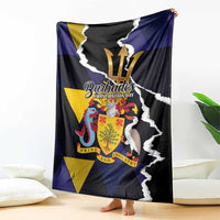Barbados Emancipation Day Blanket Luxury Gold Trident - Wonder Print Shop